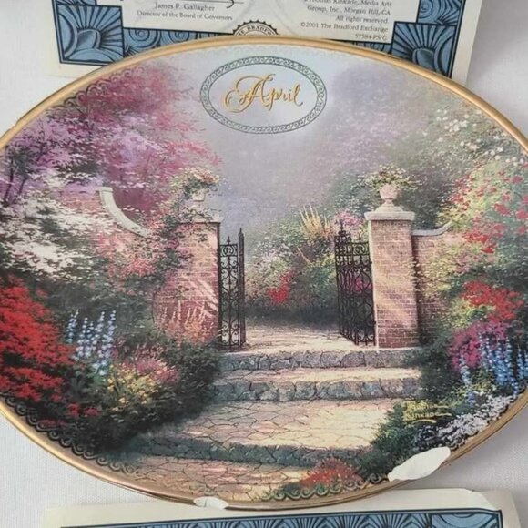 The Bradford Exchange Boxed Set Of 12 Ceramic Thomas Kinkade Decorative Plates - Picture 5 of 9